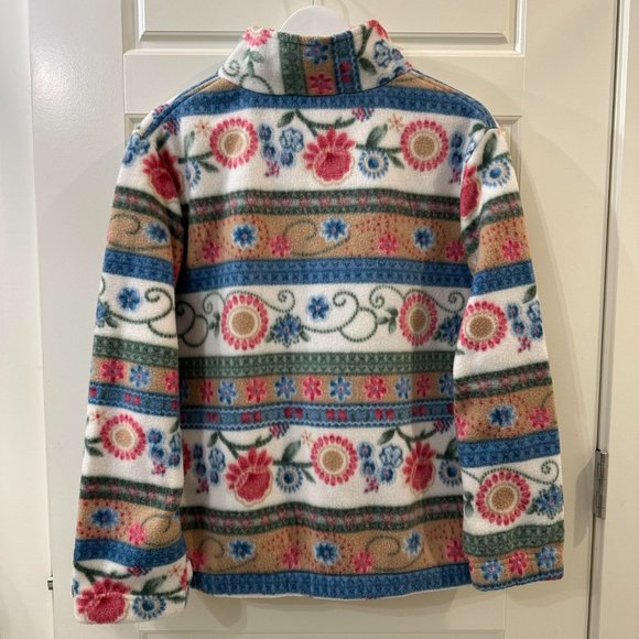 Carroll Reed Vintage Rustic Floral Fleece Zip-Up Jacket - Picture 3 of 5